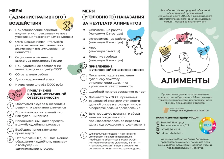 Информация об алиментах и разделе лицевых счетов в судебном порядке для детей, оставшихся без попечения родителей